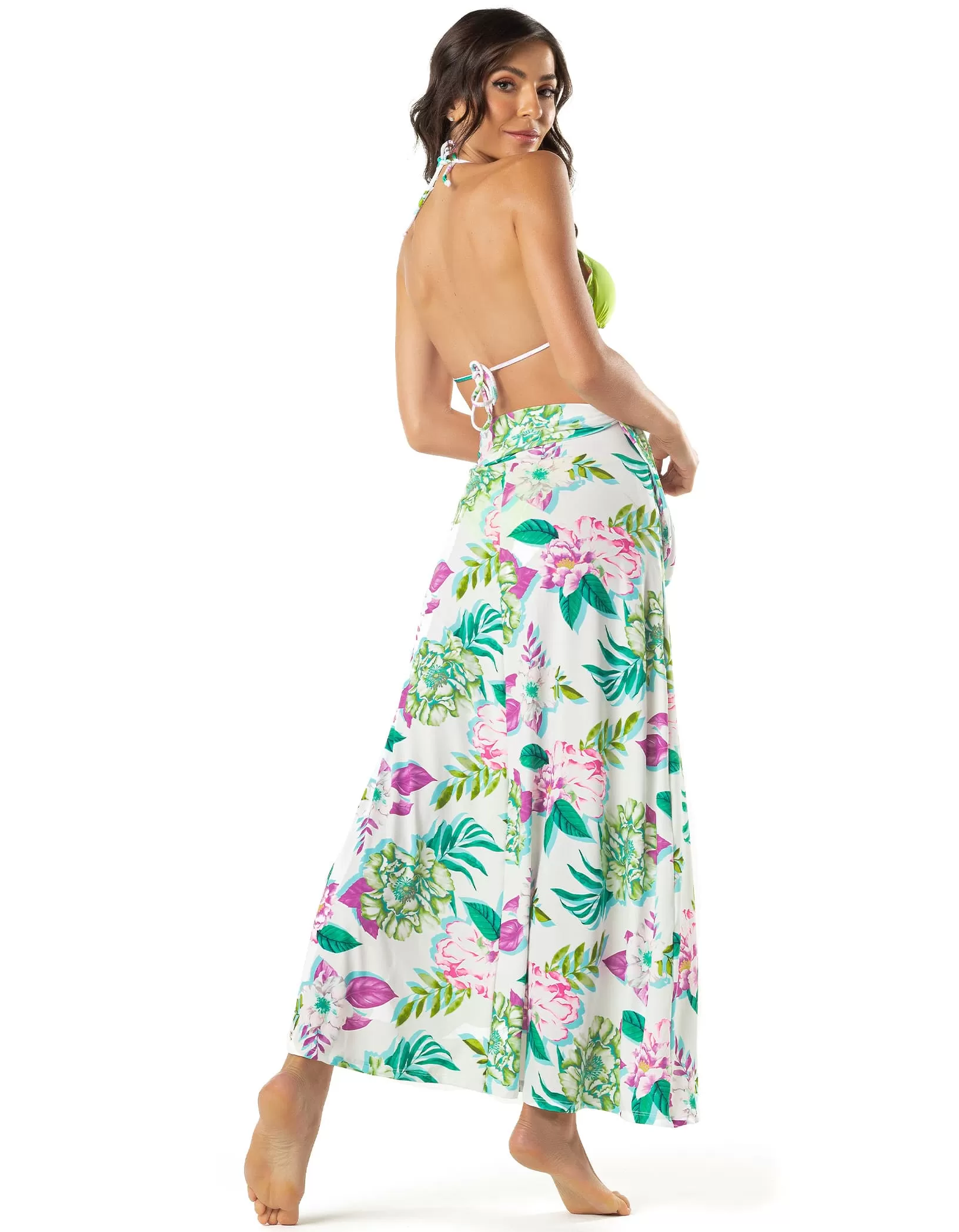 Vestem - Beach Cover-up Magnolia Floral White - SP273.E1088 Vestem - Beach Cover-up Magnolia Floral White - SP273.E1088