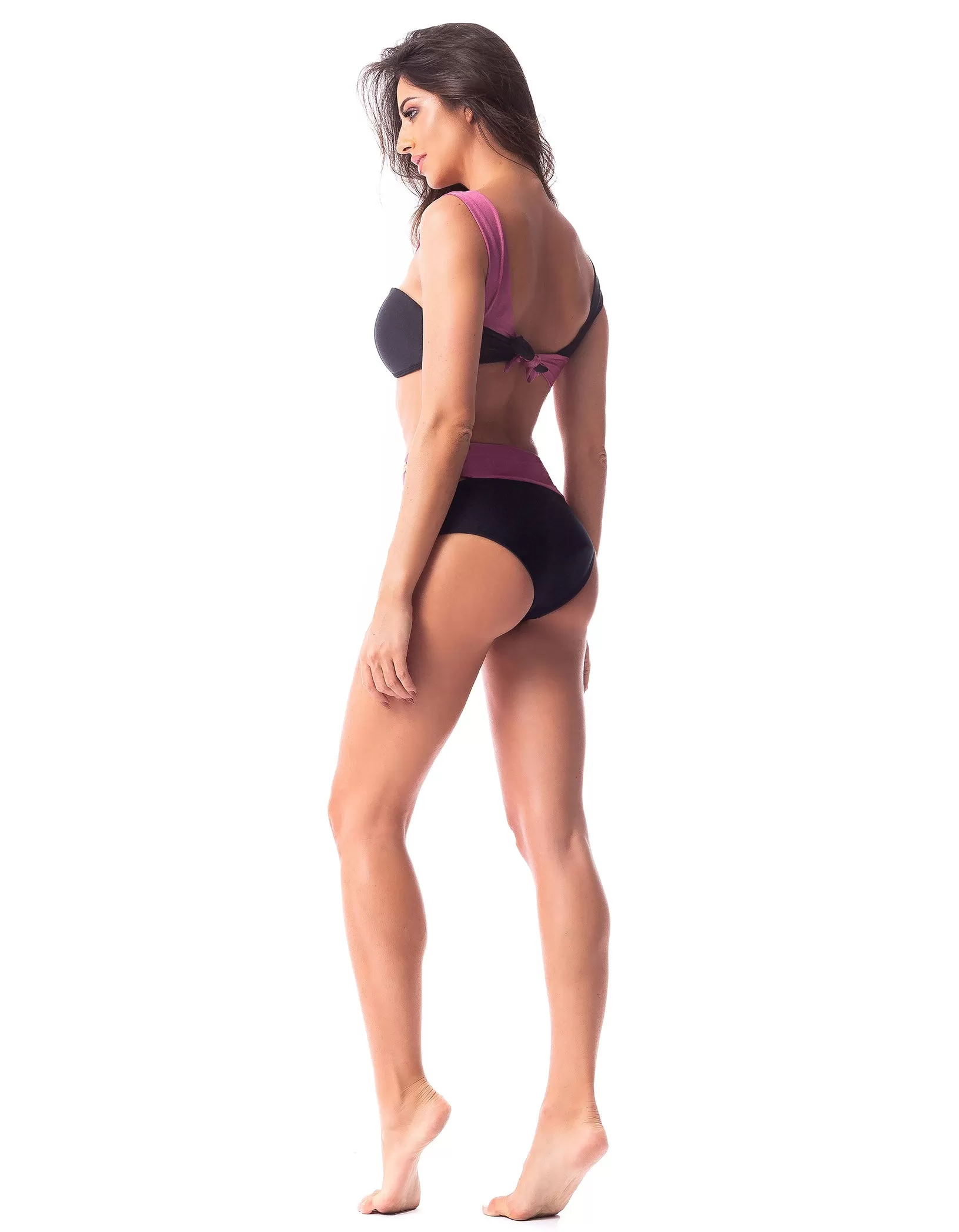 Vestem - Top Bulge Off Shoulder Sea Black/Rose Florence Pink - BJ70.C0266