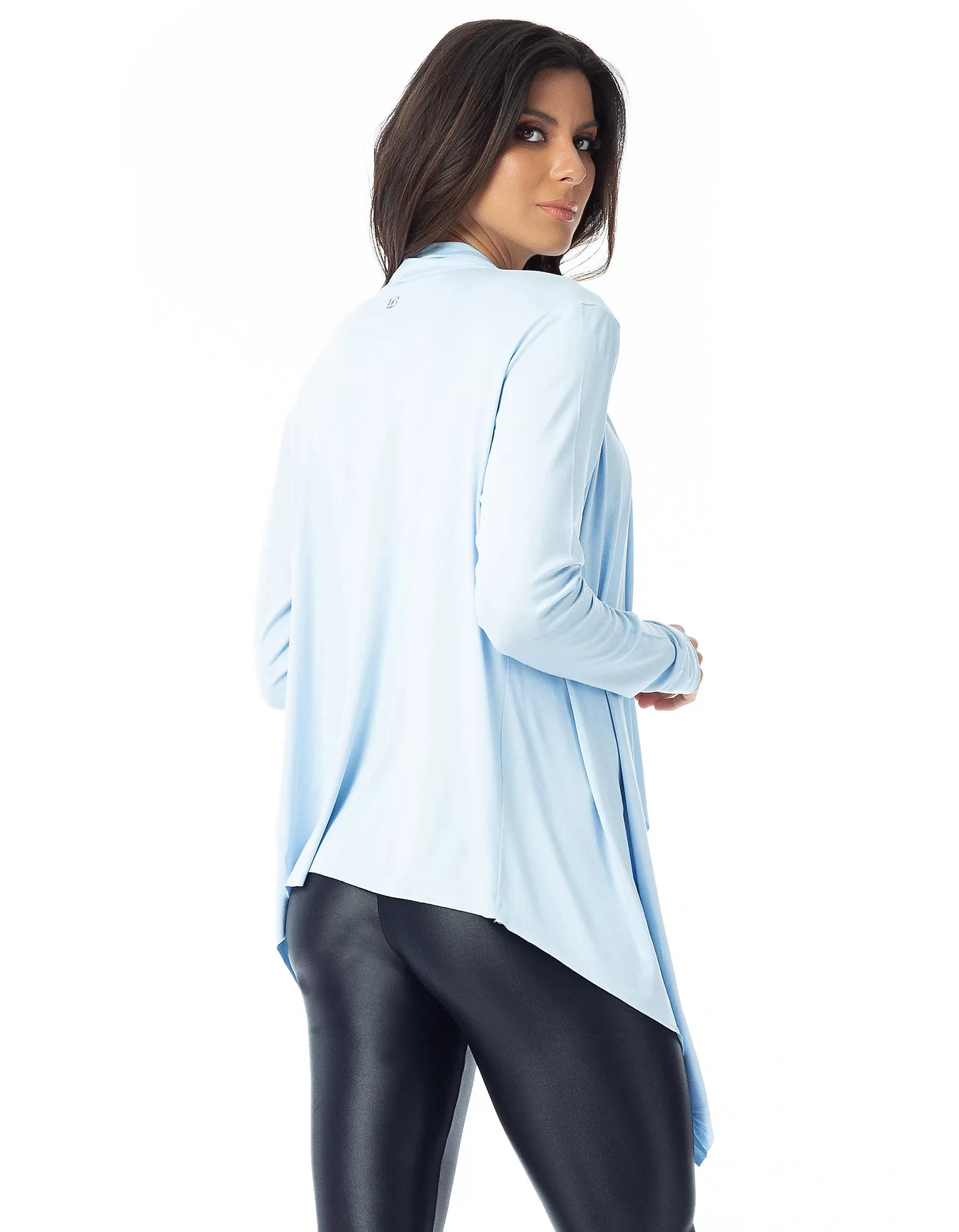 Vestem - Long Sleeve Shirt Cardigan White Drizzle Blue - BML138.C0244