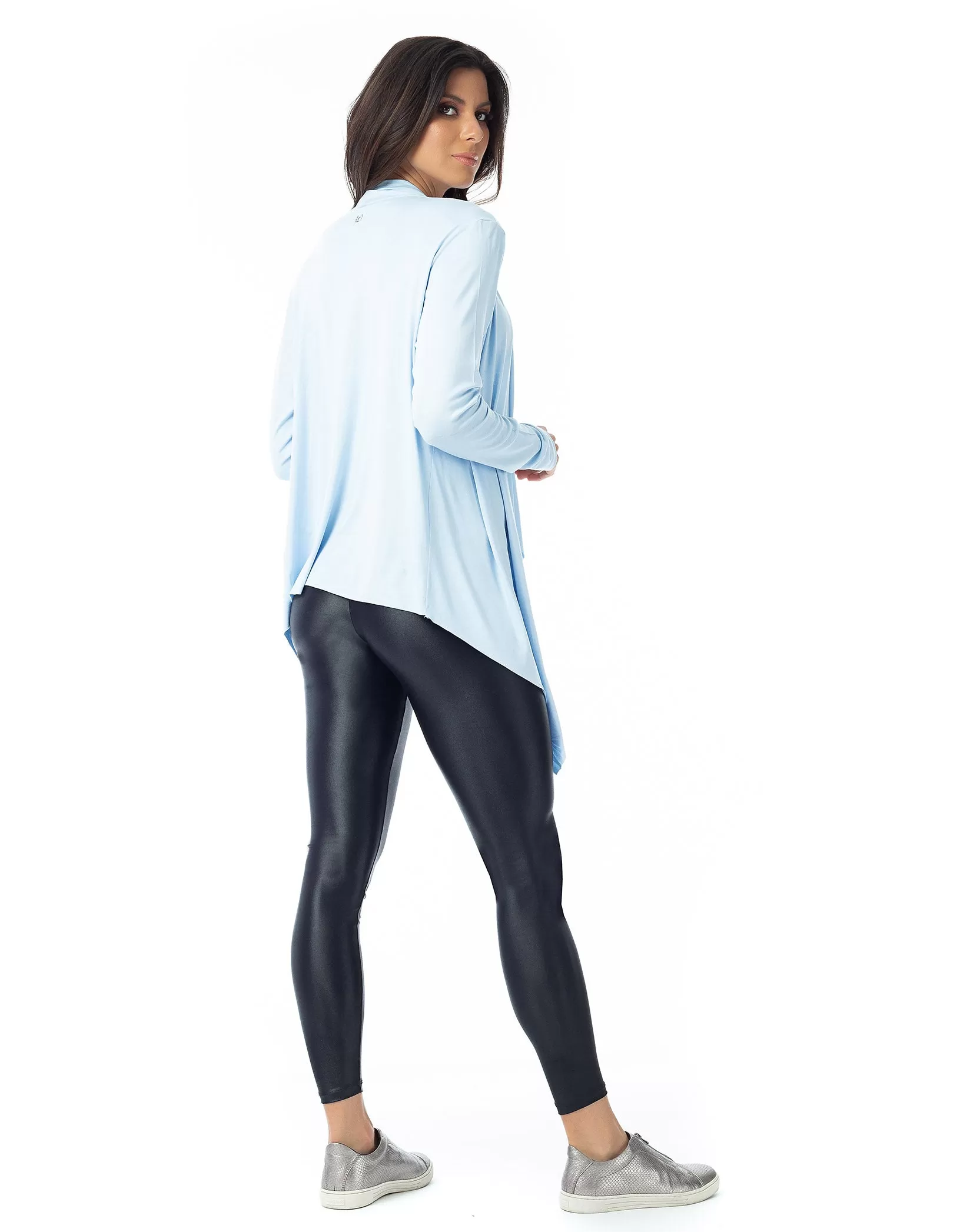 Vestem - Long Sleeve Shirt Cardigan White Drizzle Blue - BML138.C0244