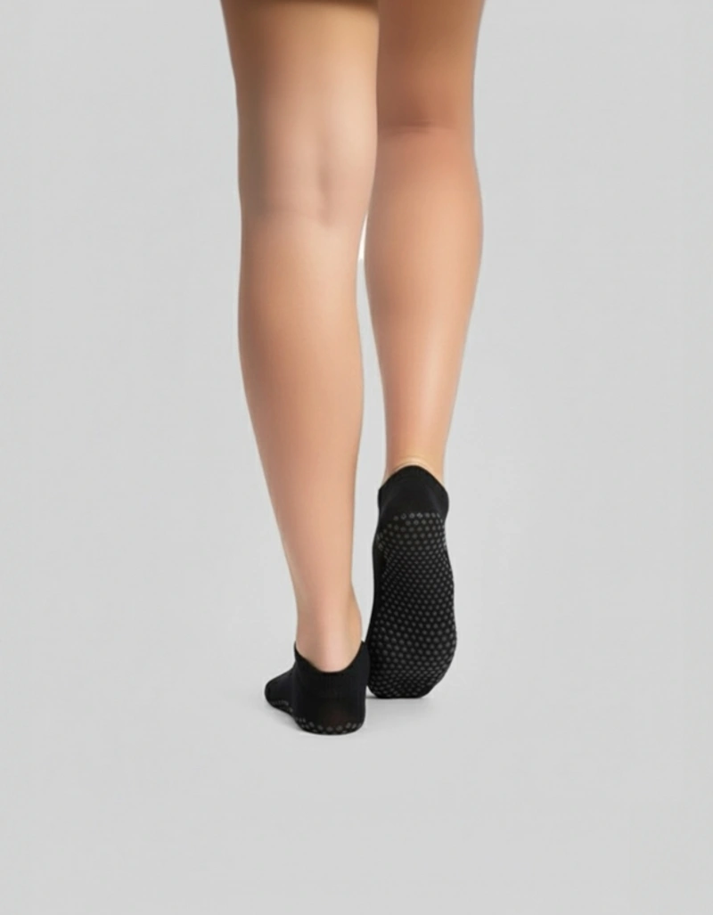 Vestem - Socks Try Try Again Non-Slip Sneakers Black With White Writing - MEI08.C0002