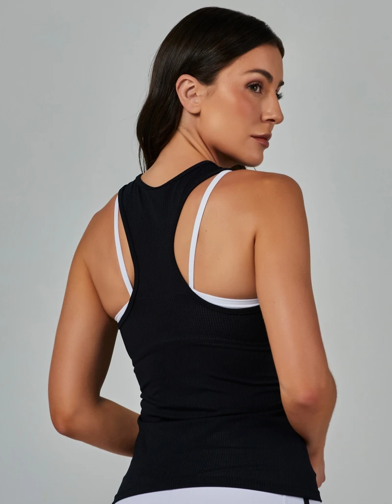 Vestem - Basic Black Mesh Tank Shirt - REG15.ESS.C0002