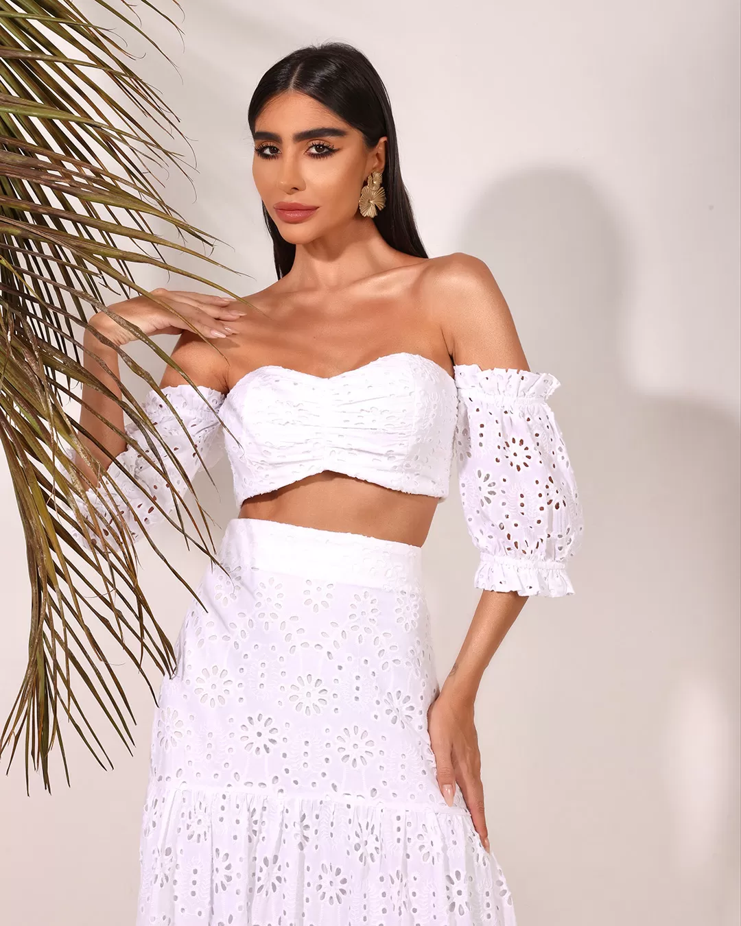 Dot Clothing - Set Dot Clothing Skirt Long and Cropped Offwhite - 1757OFF Dot Clothing - Set Dot Clothing Skirt Long and Cropped Offwhite - 1757OFF