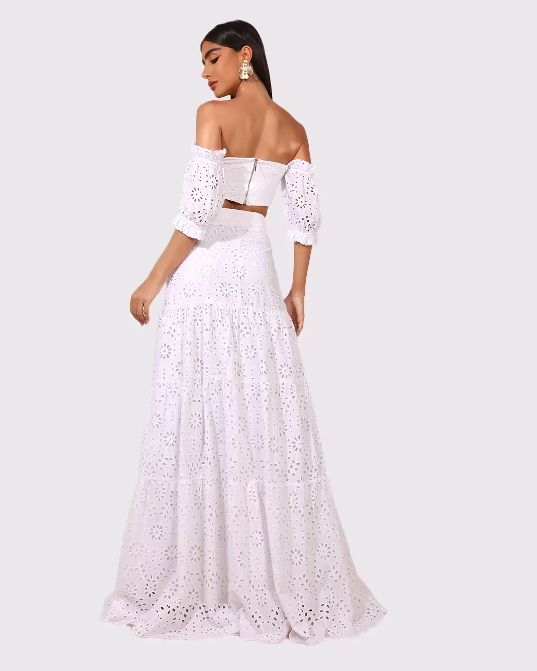 Dot Clothing - Set Dot Clothing Skirt Long and Cropped Offwhite - 1757OFF Dot Clothing - Set Dot Clothing Skirt Long and Cropped Offwhite - 1757OFF