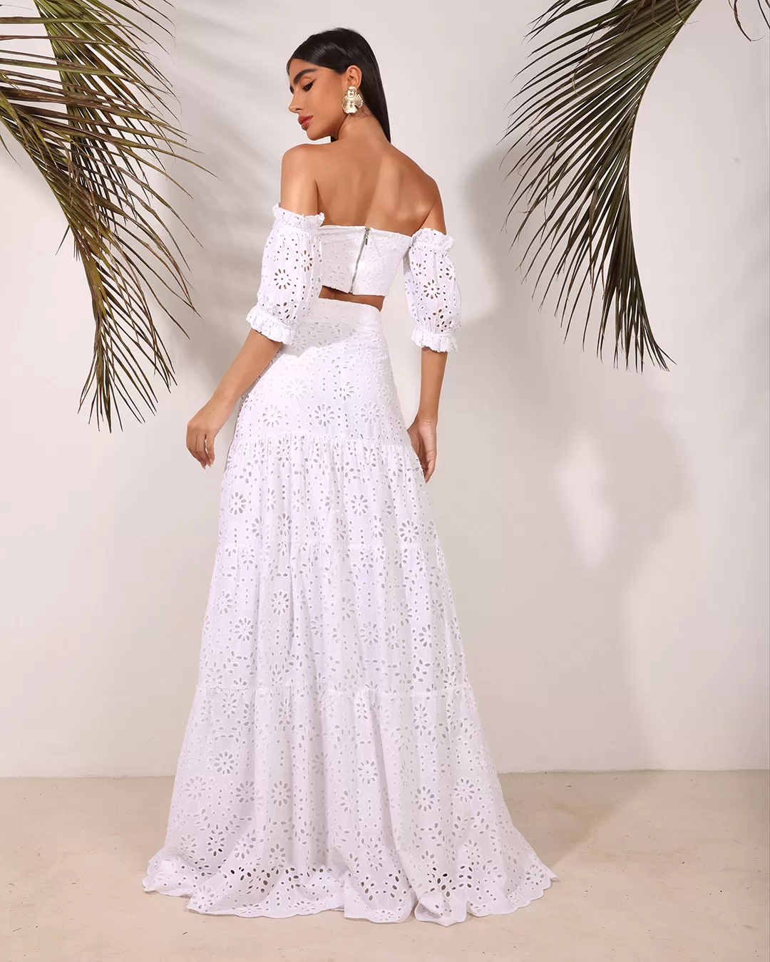 Dot Clothing - Set Dot Clothing Skirt Long and Cropped Offwhite - 1757OFF Dot Clothing - Set Dot Clothing Skirt Long and Cropped Offwhite - 1757OFF