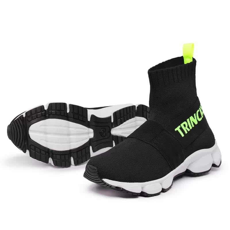Trincks Calçados - Tennis Socks Unisex Knit Black Green - Trincks Calçados - Tennis Socks Unisex Knit Black Green -