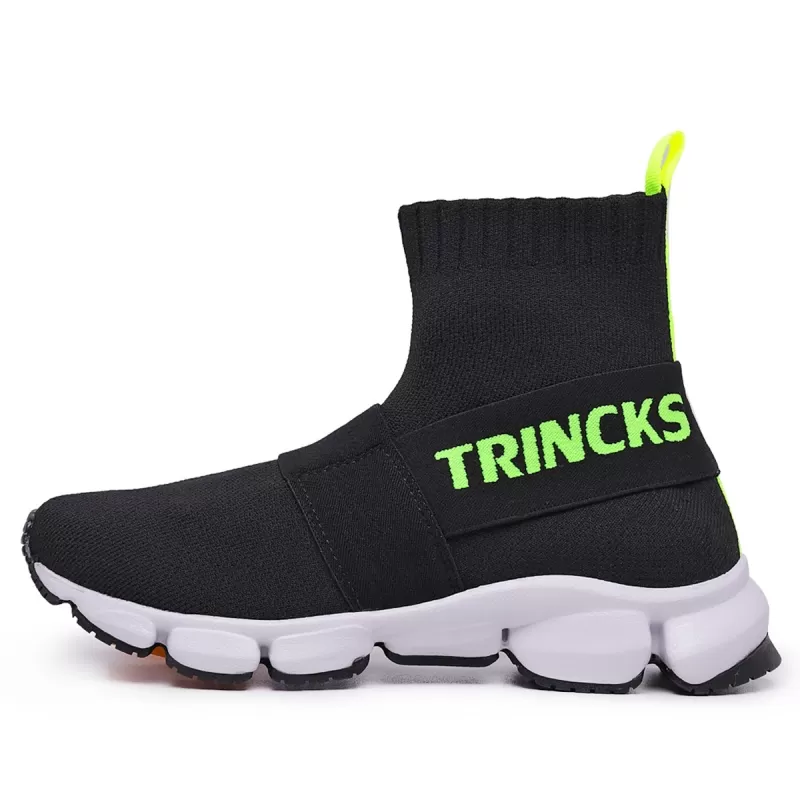 Trincks Calçados - Tennis Socks Unisex Knit Black Green - Trincks Calçados - Tennis Socks Unisex Knit Black Green -