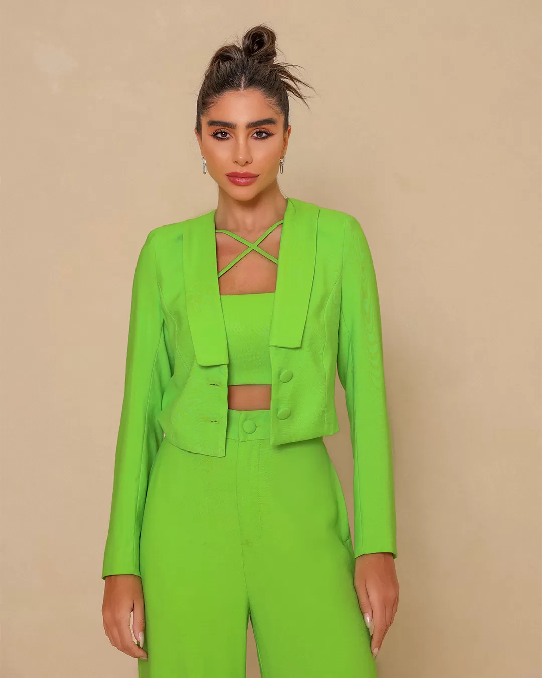 Dot Clothing - Set Dot Clothing Pantalona and Cropped Green - 1834VERDE Dot Clothing - Set Dot Clothing Pantalona and Cropped Green - 1834VERDE