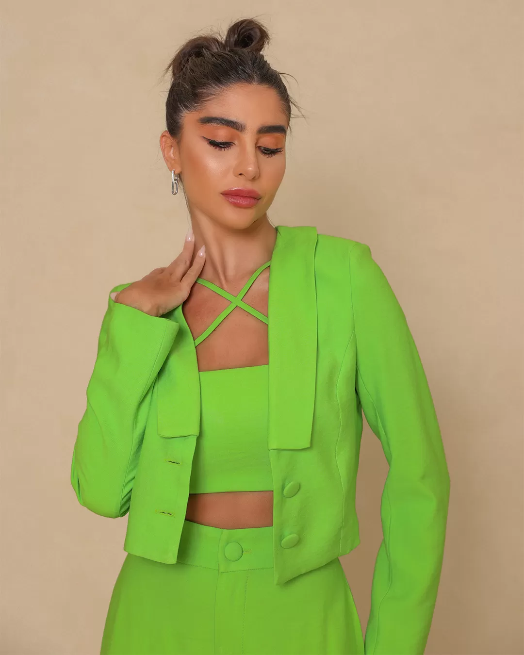 Dot Clothing - Set Dot Clothing Pantalona and Cropped Green - 1834VERDE Dot Clothing - Set Dot Clothing Pantalona and Cropped Green - 1834VERDE