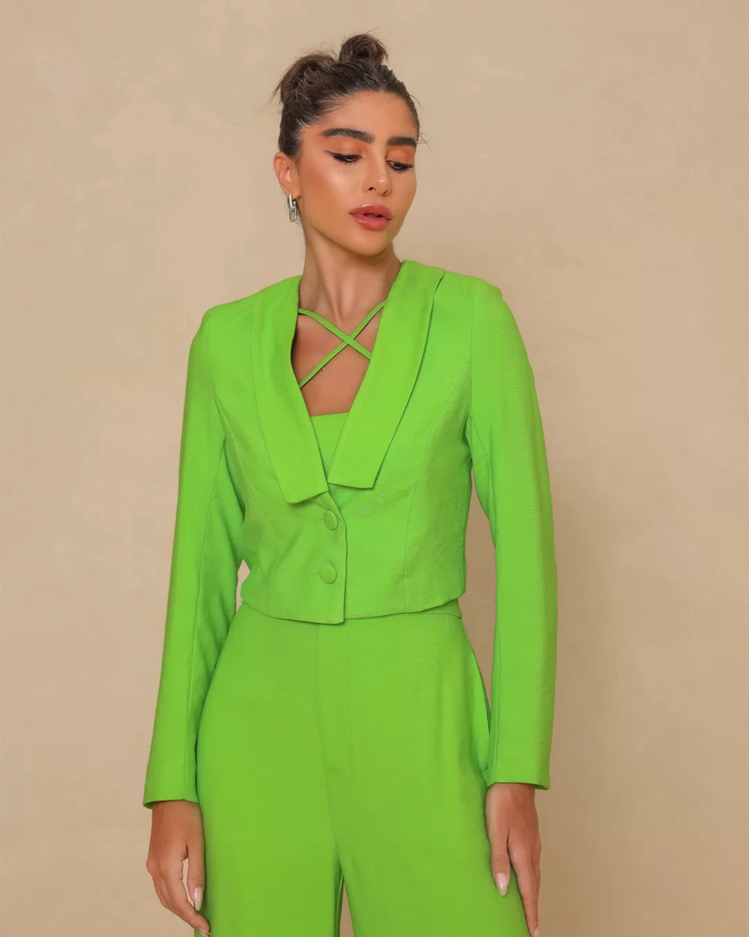 Dot Clothing - Set Dot Clothing Pantalona and Cropped Green - 1834VERDE Dot Clothing - Set Dot Clothing Pantalona and Cropped Green - 1834VERDE