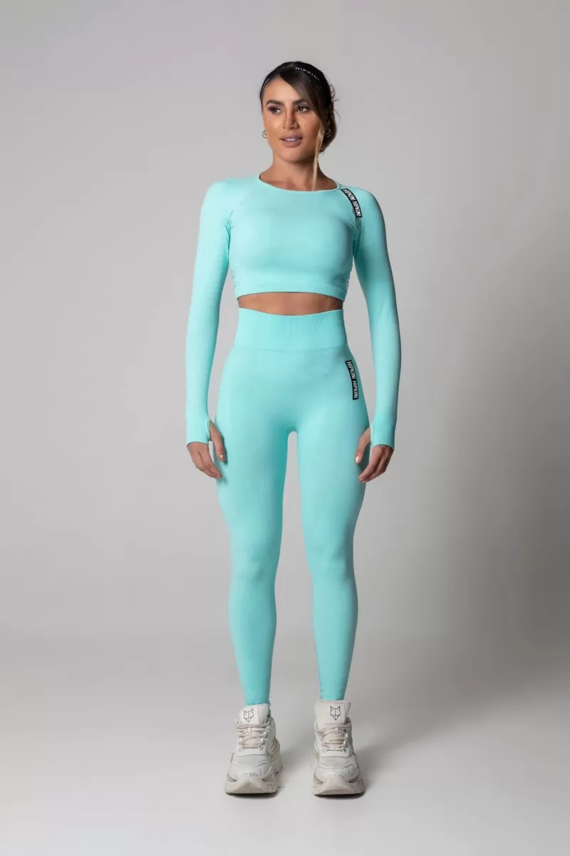 Hipkini - SportsWear Seamless Top Water Green Long Sleeve - 3339959