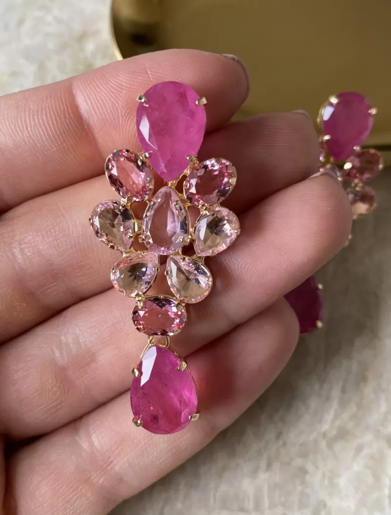 Mikabe - Pink Zirconia Party Earring - MK1463