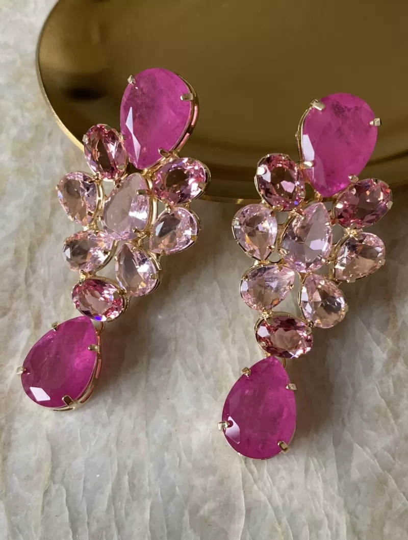Mikabe - Pink Zirconia Party Earring - MK1463