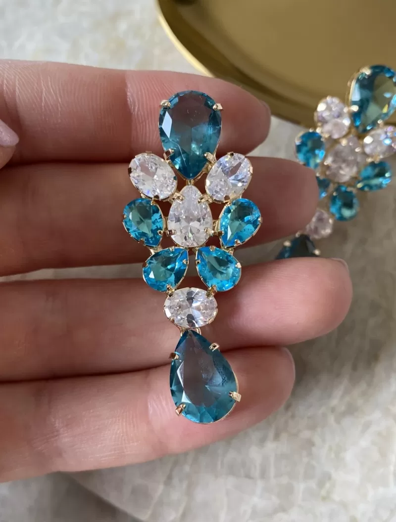Mikabe - Blue Zirconia Party Earring - MK1464