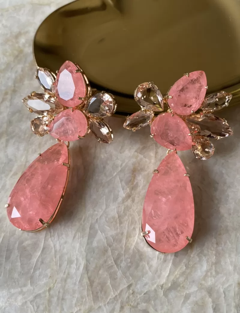 Mikabe - Salmon Zirconia Party Earring - MK1466