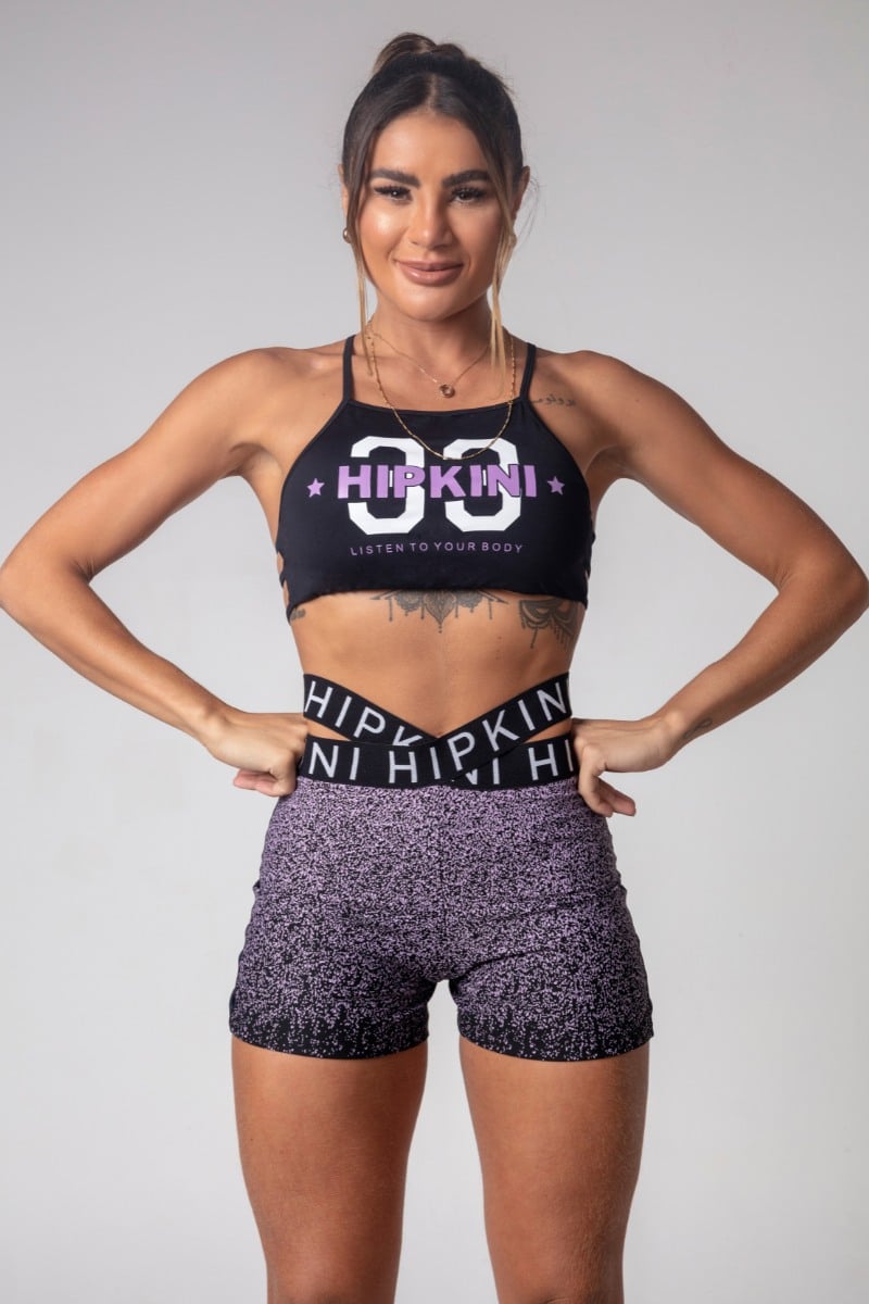 Hipkini - Gym Girl Lilac Shorts with Elastic Waistband - 3339813 Hipkini - Gym Girl Lilac Shorts with Elastic Waistband - 3339813
