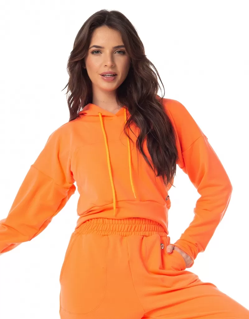 Vestem - Neon Orange Hooded Long Sleeve Shirt - BML438.I23.C0007