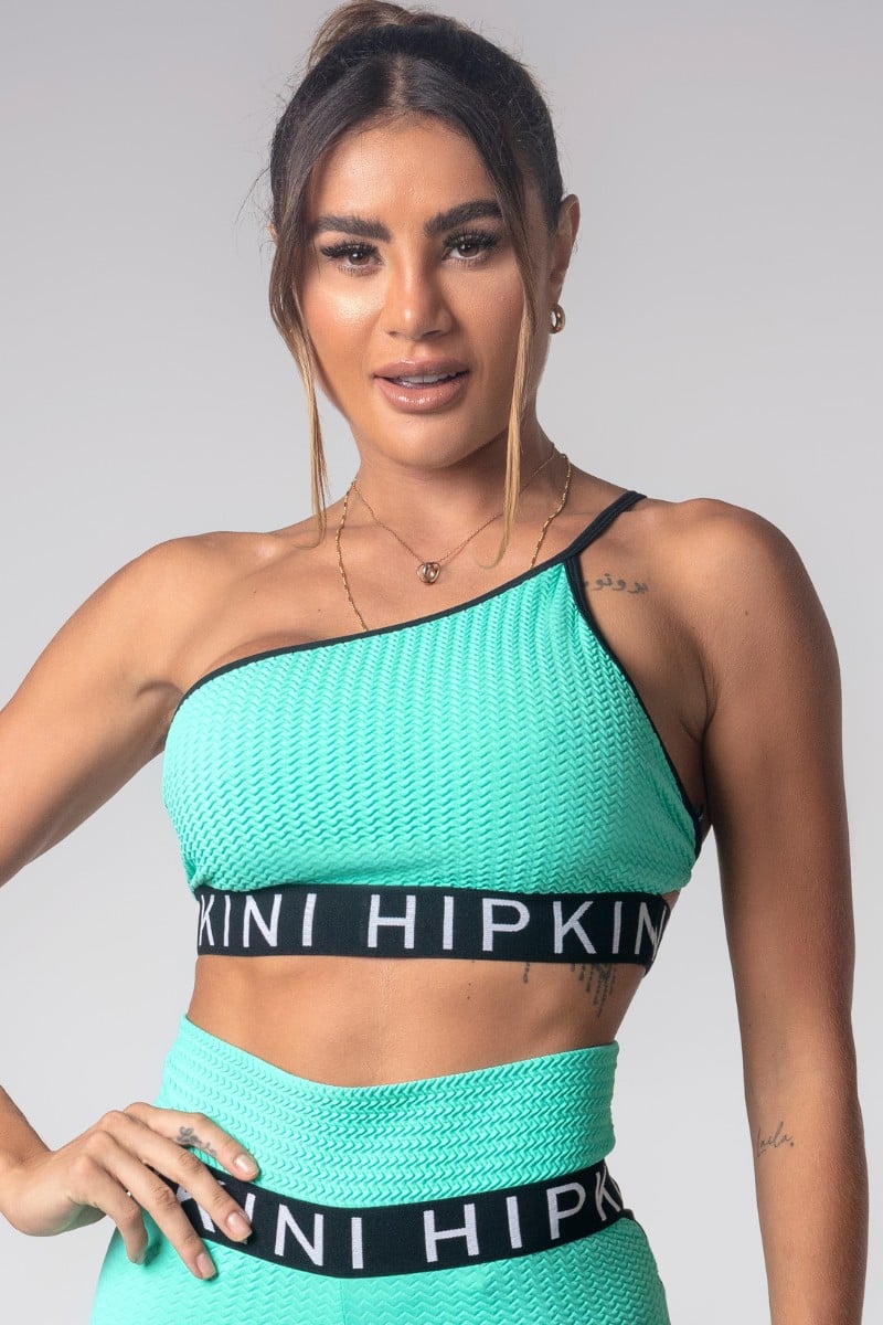 Hipkini - Green Textured Gym Girl Top - 3339834 Hipkini - Green Textured Gym Girl Top - 3339834