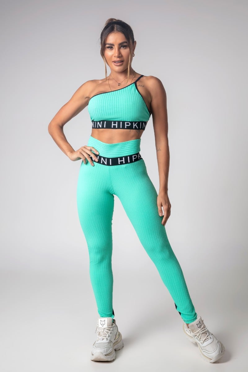 Hipkini - Green Textured Gym Girl Top - 3339834 Hipkini - Green Textured Gym Girl Top - 3339834