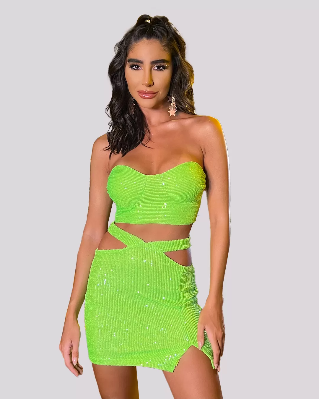 Dot Clothing - Set Dot Clothing Green Sequin Skirt - 1735VERDE Dot Clothing - Set Dot Clothing Green Sequin Skirt - 1735VERDE
