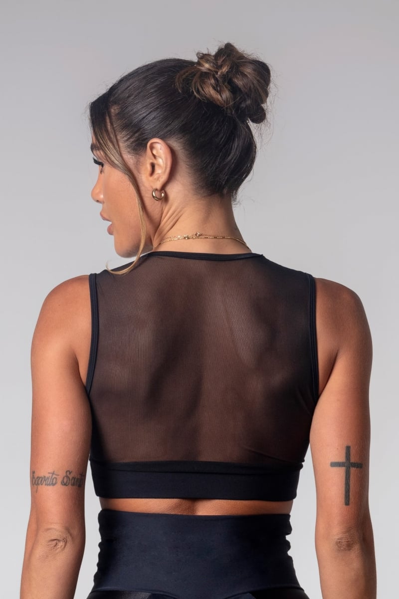 Hipkini - Black Gym Girl Top with tulle on the Back - 3339829 Hipkini - Black Gym Girl Top with tulle on the Back - 3339829