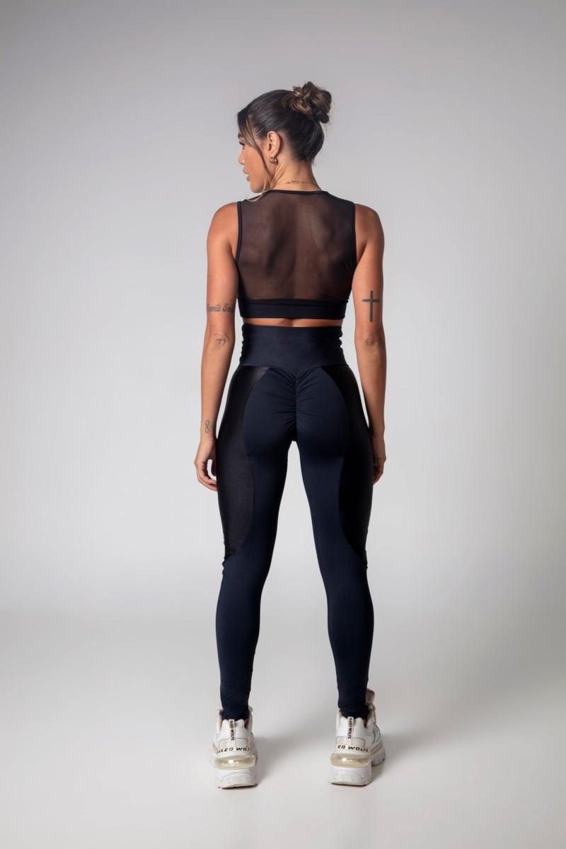 Hipkini - Black Gym Girl Top with tulle on the Back - 3339829 Hipkini - Black Gym Girl Top with tulle on the Back - 3339829