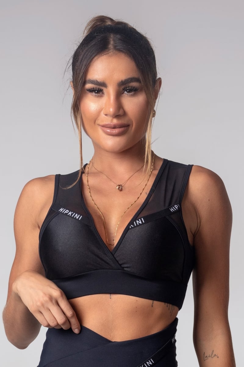 Hipkini - Black Gym Girl Top with tulle on the Back - 3339829 Hipkini - Black Gym Girl Top with tulle on the Back - 3339829