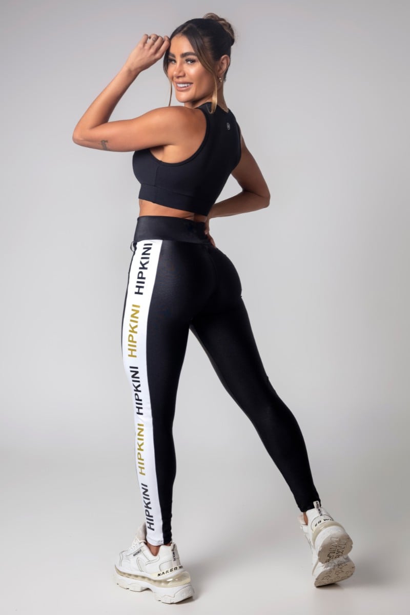 Hipkini - Black Gym Girl Leggings with Cirrê - 3339832 Hipkini - Black Gym Girl Leggings with Cirrê - 3339832