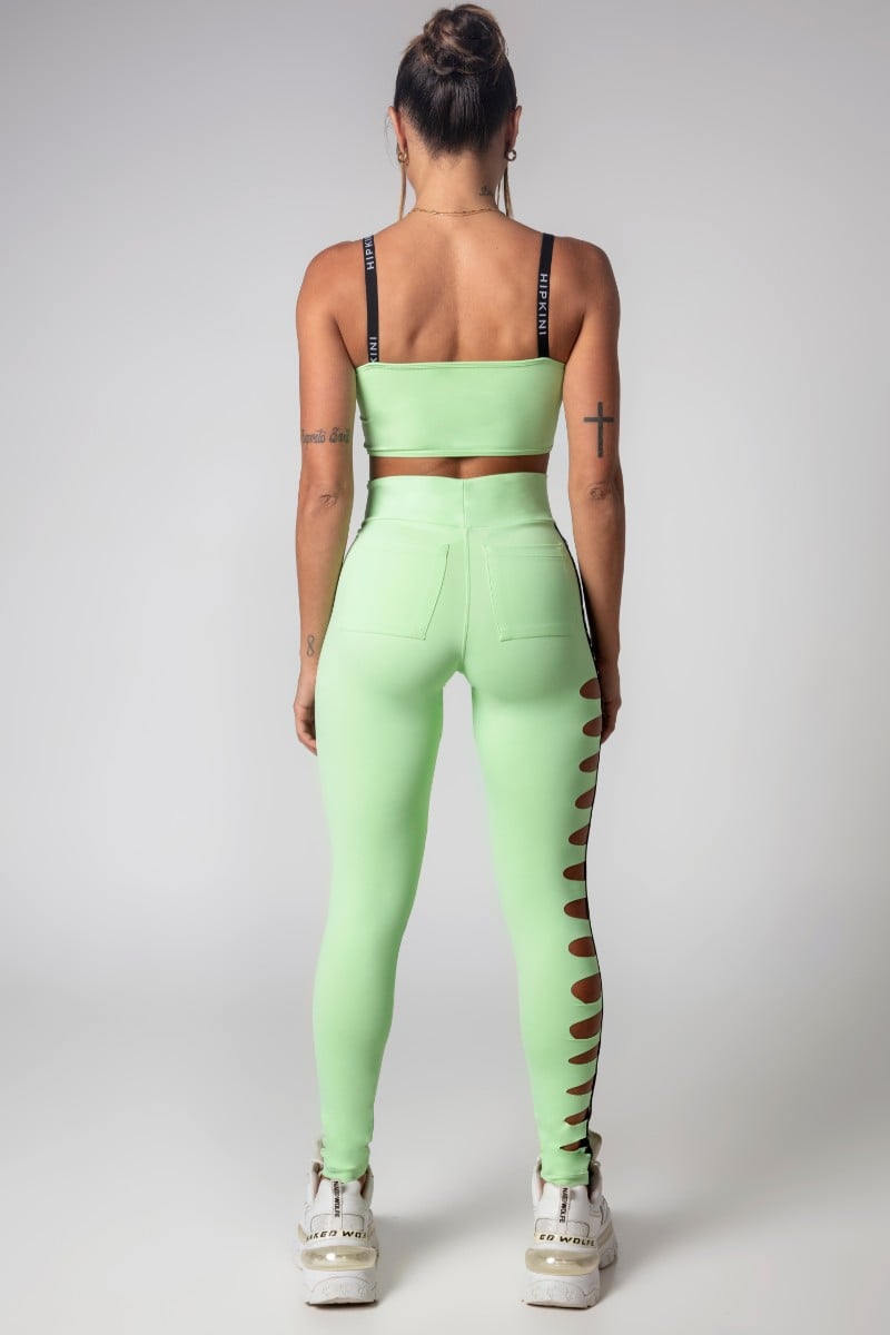 Hipkini - Light Green Laser Gym Girl Leggings - 3339824