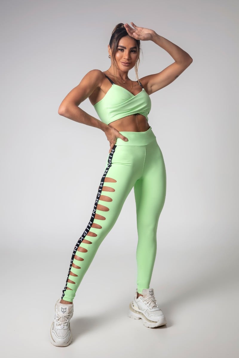 Hipkini - Light Green Laser Gym Girl Leggings - 3339824