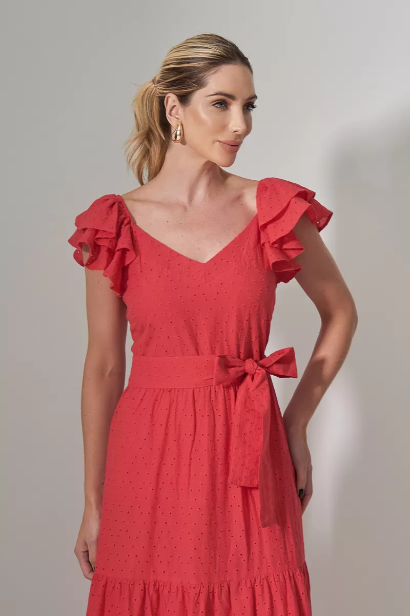 Innocence - Dress Innocence Long Laise frill Red - 50982VERM Innocence - Dress Innocence Long Laise frill Red - 50982VERM