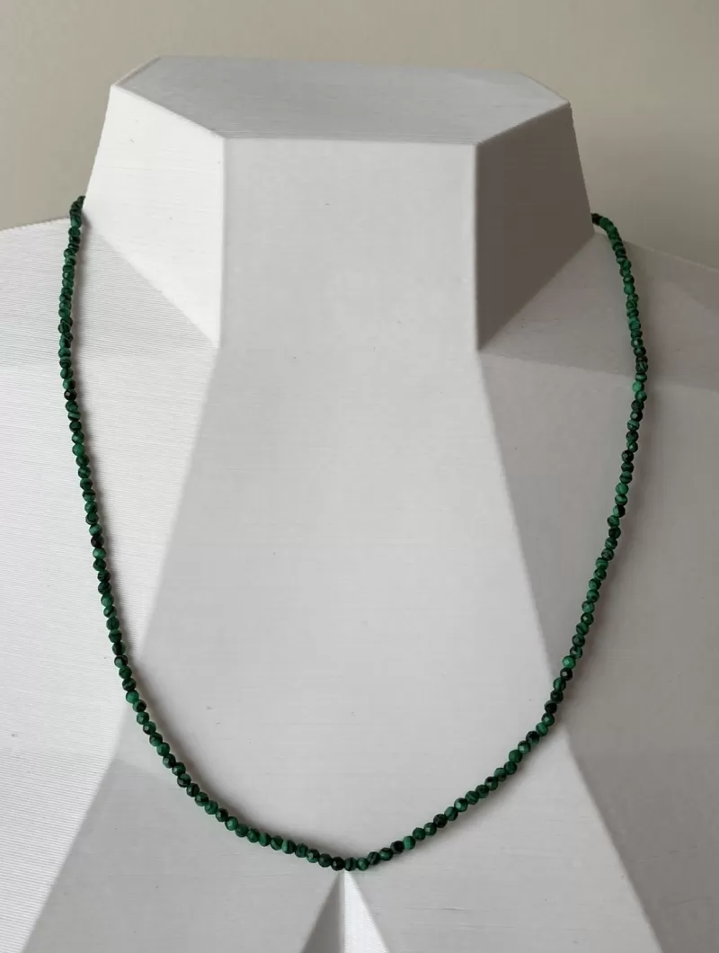 Mikabe - Necklace Malachite Faceted 2mm - MK1478