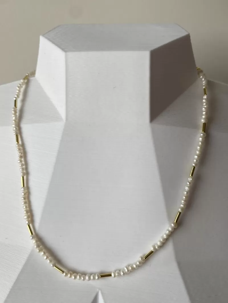 Mikabe - Necklace with bugles and mini pearls - MK1482
