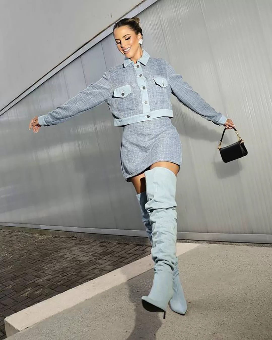Alcance Jeans - Skirt Reach Tweed Shine Blue - 05923AZUL Alcance Jeans - Skirt Reach Tweed Shine Blue - 05923AZUL