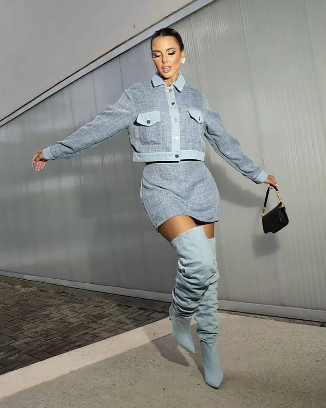 Alcance Jeans - Skirt Reach Tweed Shine Blue - 05923AZUL Alcance Jeans - Skirt Reach Tweed Shine Blue - 05923AZUL
