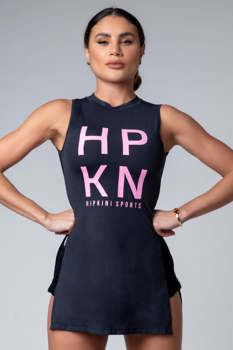 Hipkini - Large Urban Girl T-Shirt Black with Collar - 3339881