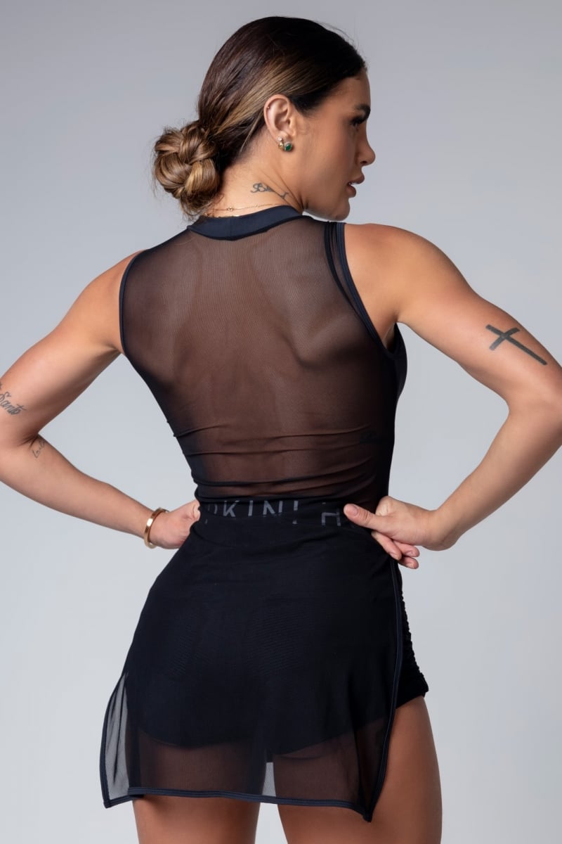 Hipkini - Large Urban Girl T-Shirt Black with Collar - 3339881 Hipkini - Large Urban Girl T-Shirt Black with Collar - 3339881