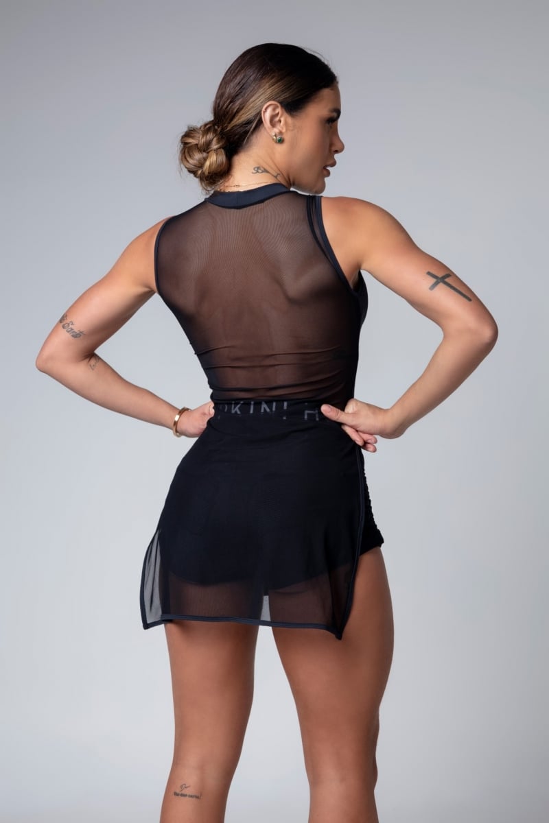 Hipkini - Large Urban Girl T-Shirt Black with Collar - 3339881 Hipkini - Large Urban Girl T-Shirt Black with Collar - 3339881