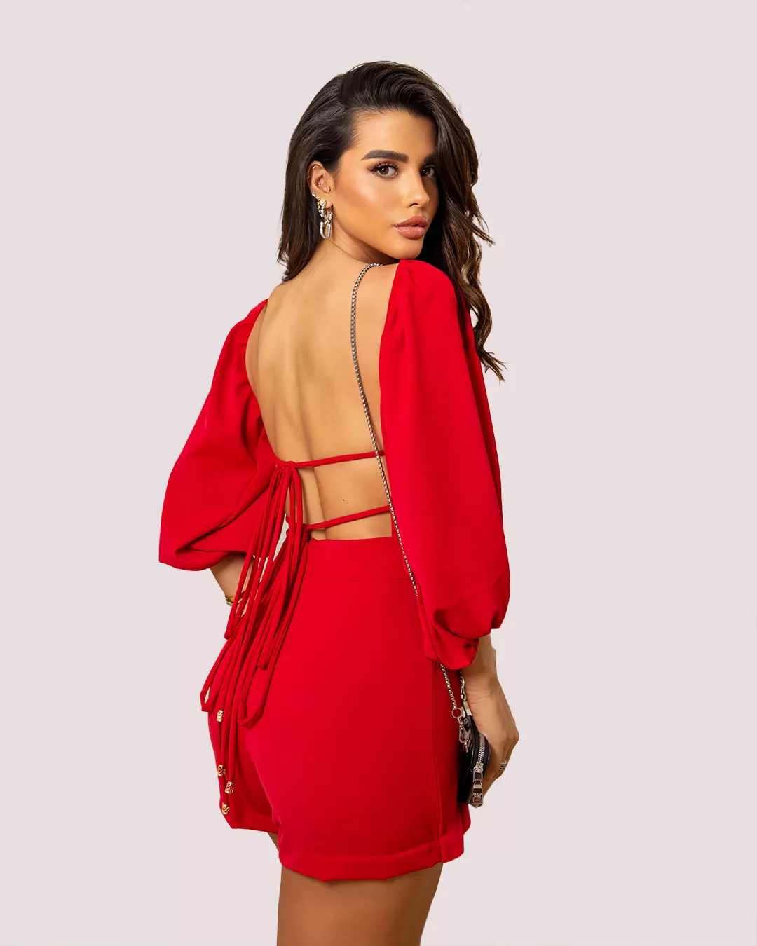 Oxigênio - Romper Oxygen Long Sleeve Red - 224521VERM Oxigênio - Romper Oxygen Long Sleeve Red - 224521VERM