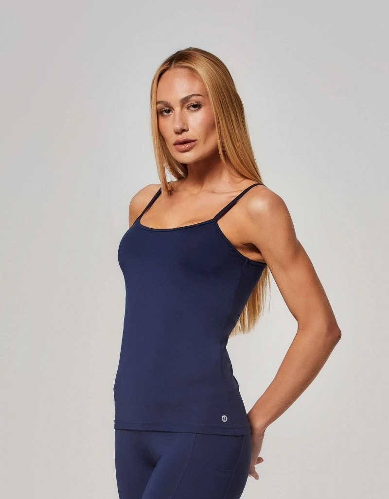 Vestem - Tank Shirt Thin Strap Top Bulge Navy Blue Dark - REG53.ESS.C0173