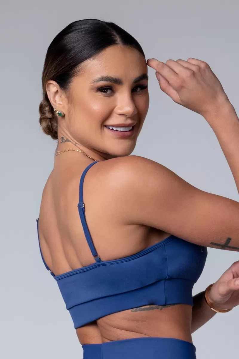 Hipkini - Top Urban Girl Blue with Silk - 3339865 Hipkini - Top Urban Girl Blue with Silk - 3339865