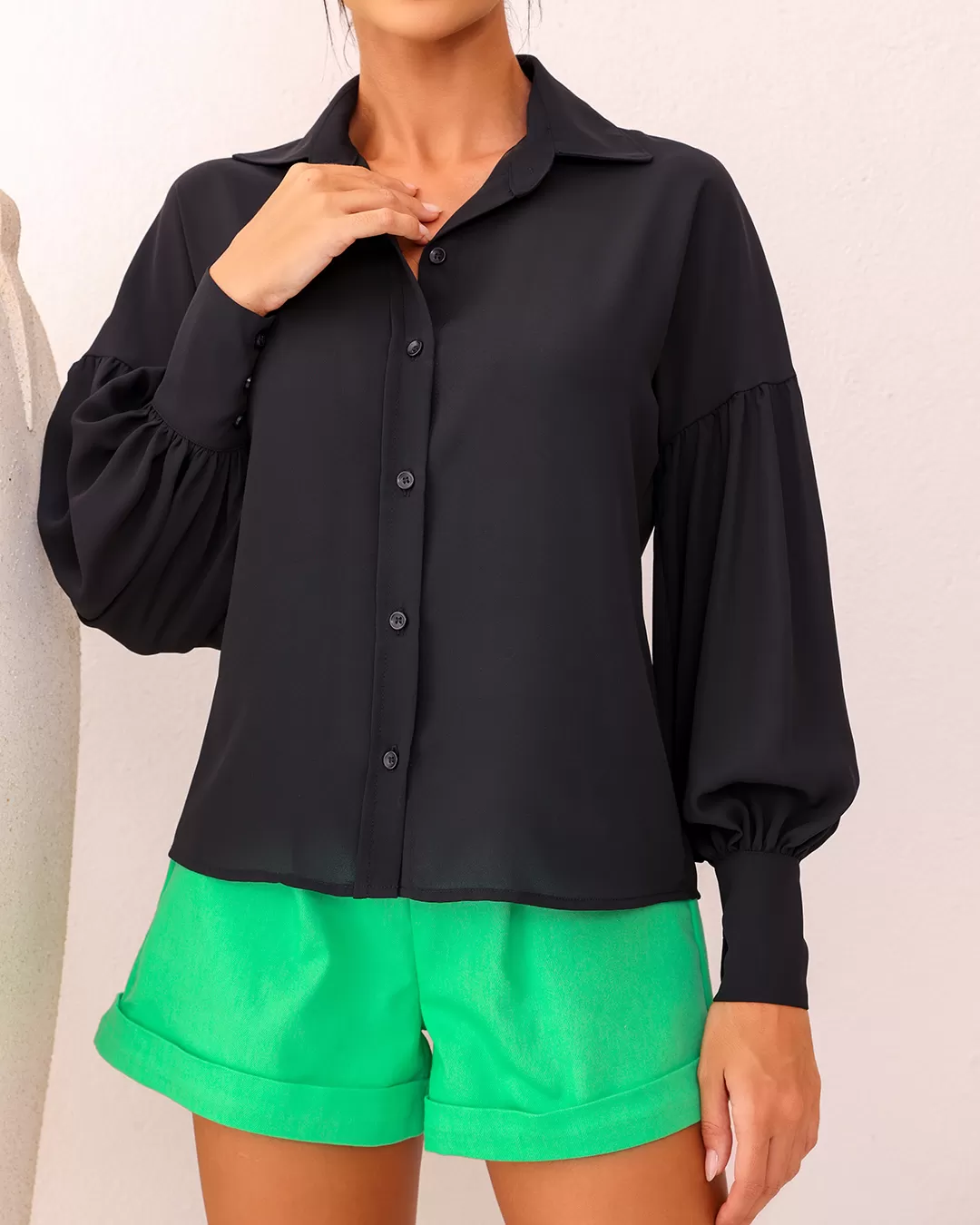 Dot Clothing - Black Balloon Dot Clothing Long Sleeve Shirt - 1862PRETO Dot Clothing - Black Balloon Dot Clothing Long Sleeve Shirt - 1862PRETO