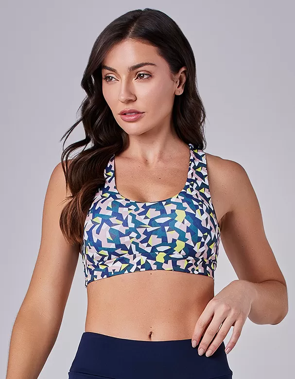 Vestem - Pink and Yellow Geometric Danubia Top - TOP953.AI23.E1178