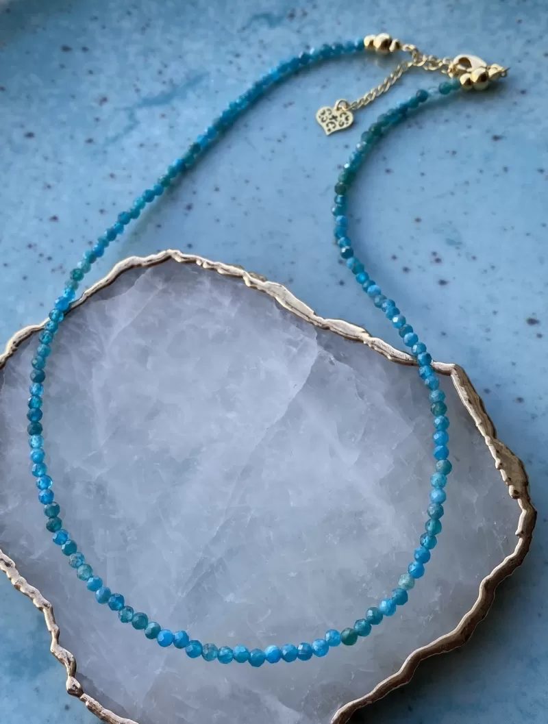 Mikabe - 3mm Apatite Stone Necklace - MK1505
