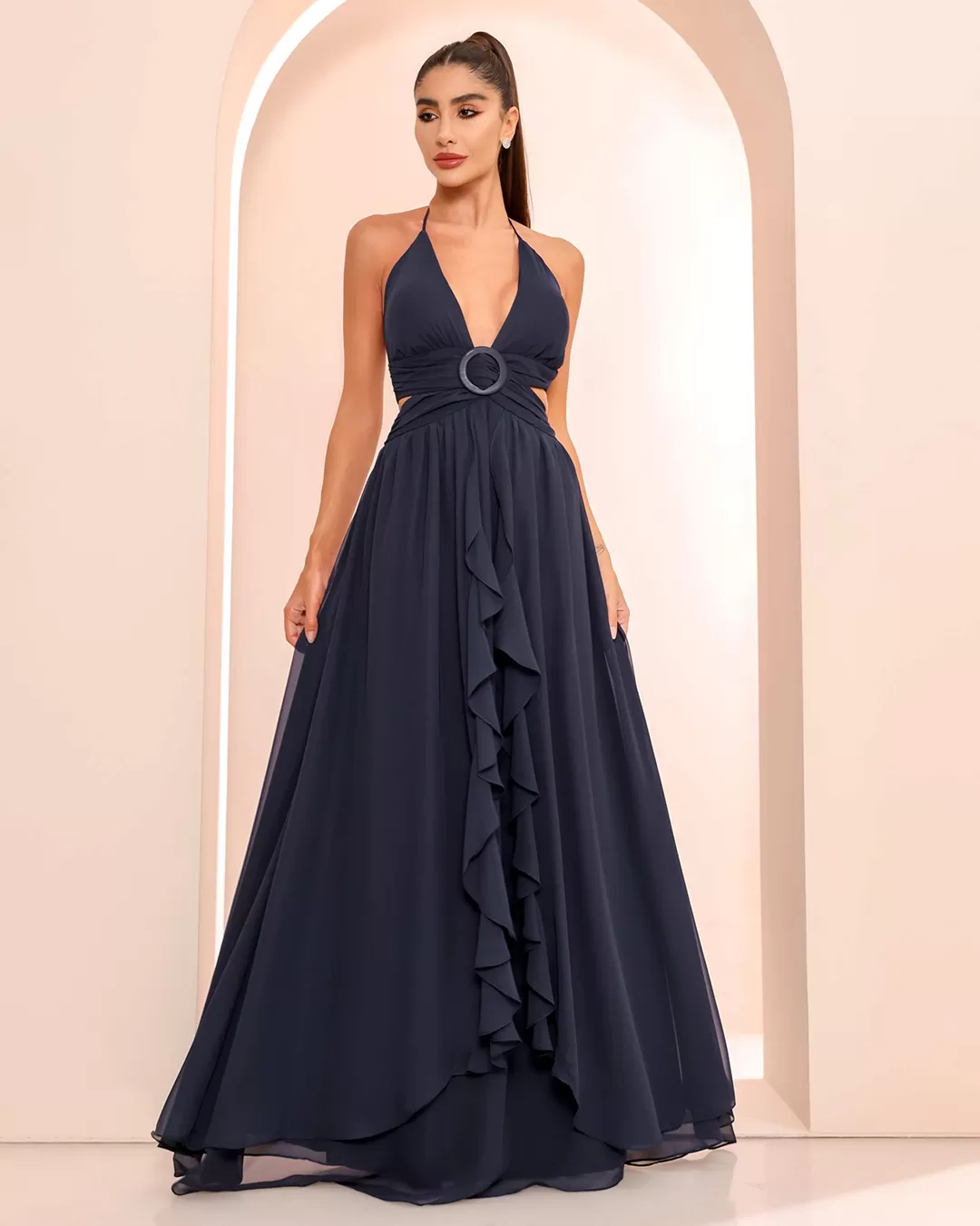 Dot Clothing - Dress Dot Clothing Blue Buckle Long - 1861AZUL Dot Clothing - Dress Dot Clothing Blue Buckle Long - 1861AZUL