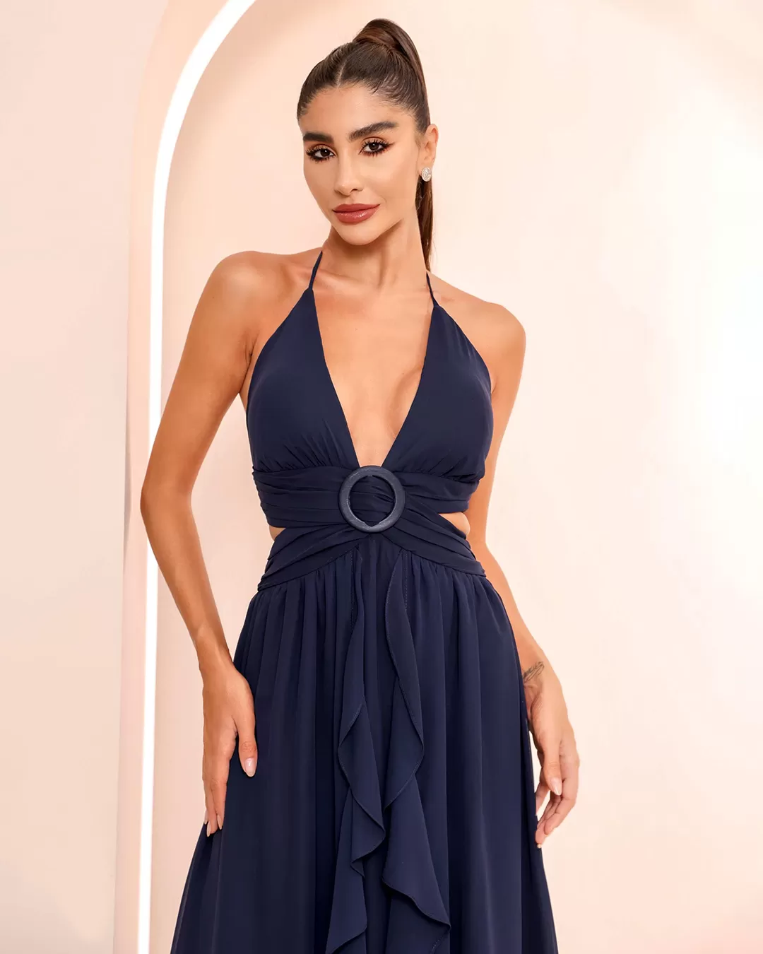 Dot Clothing - Dress Dot Clothing Blue Buckle Long - 1861AZUL Dot Clothing - Dress Dot Clothing Blue Buckle Long - 1861AZUL