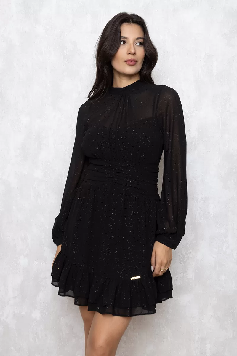 Oxigênio - Dress Oxygen workout wheeldo Draped Black - 22681PRETO