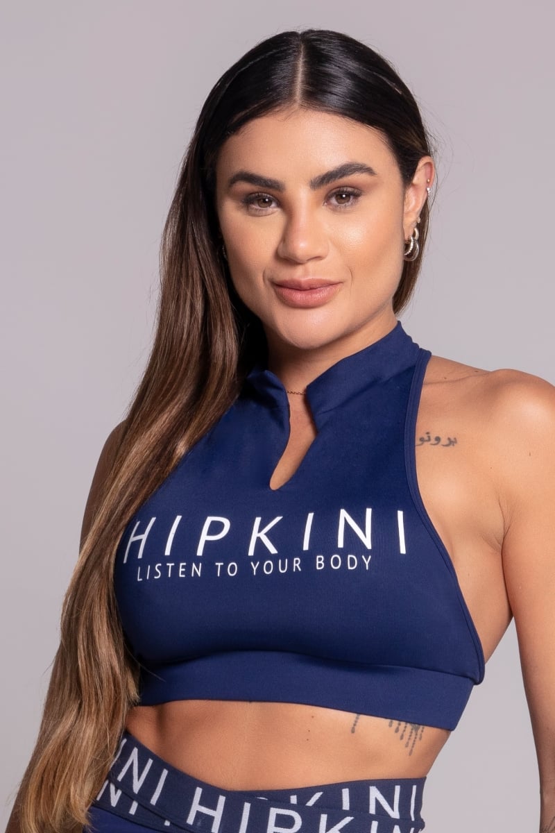 Hipkini - Navy Blue Gravity Top with Collar - 3339929 Hipkini - Navy Blue Gravity Top with Collar - 3339929