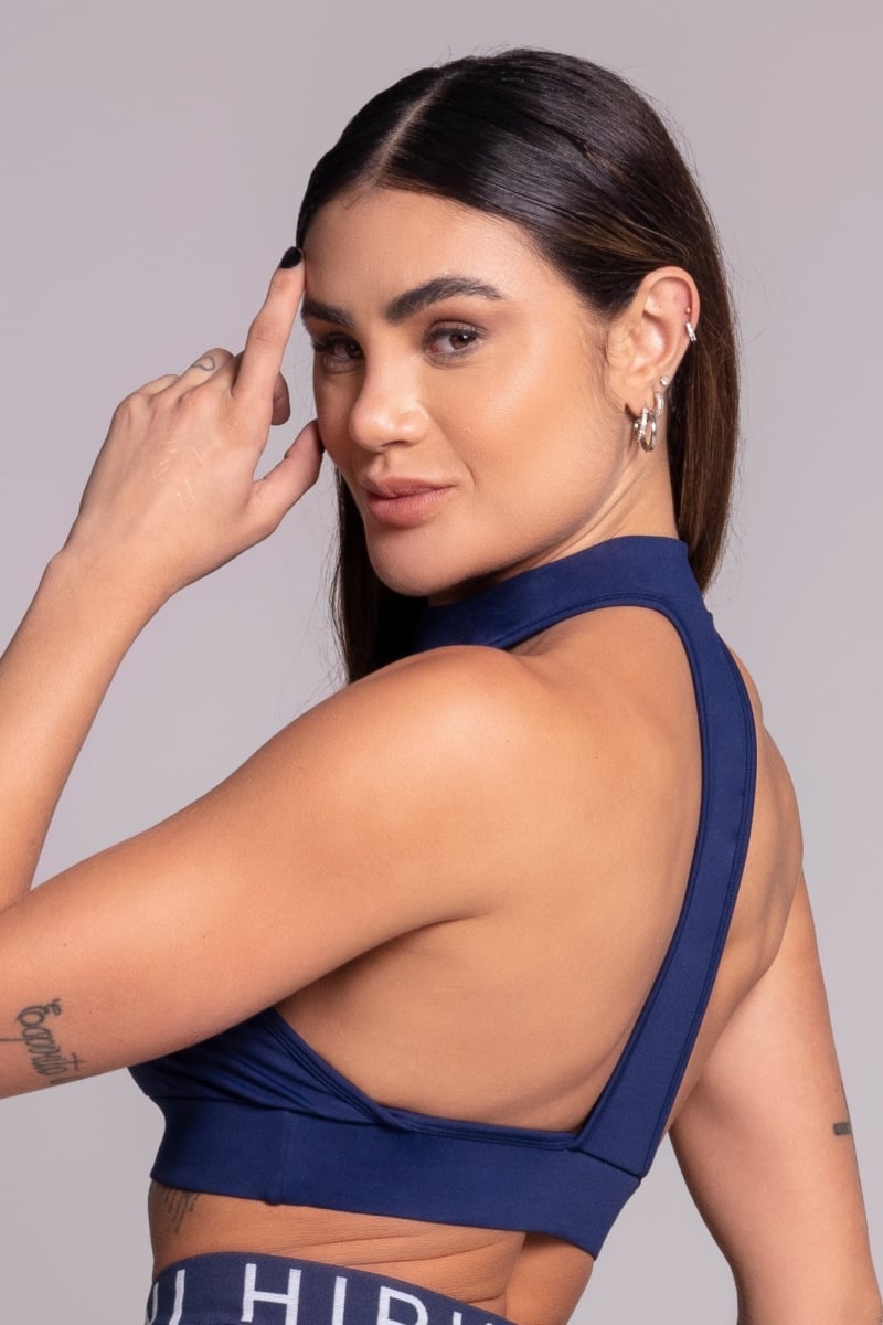 Hipkini - Navy Blue Gravity Top with Collar - 3339929 Hipkini - Navy Blue Gravity Top with Collar - 3339929