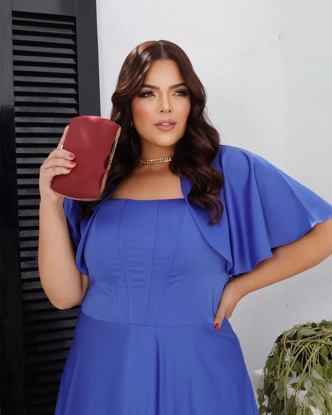 Cappuccino - Dress Cappuccino Long with Blue Fin - 8J247PSAZUL Cappuccino - Dress Cappuccino Long with Blue Fin - 8J247PSAZUL